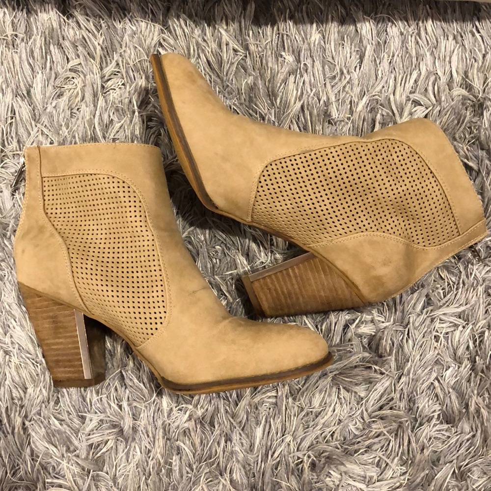 Call It Spring Tan Mesh Detail Booties (Size 10) - image 2
